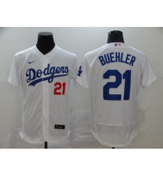 Dodgers 21 Walker Buehler White 2020 Nike Flexbase Jersey
