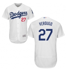 Dodgers 27 Alex Verdugo White Flexbase Authentic Collection Stitched Baseball Jersey