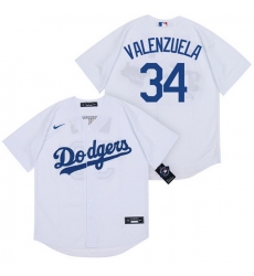 Dodgers 34 Fernando Valenzuela White 2020 Nike Cool Base Jersey