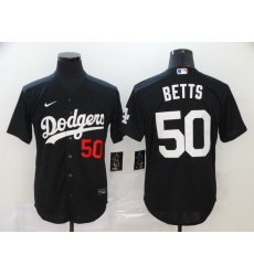 Dodgers 50 Mookie Betts Black 2020 Nike Flexbase Jersey