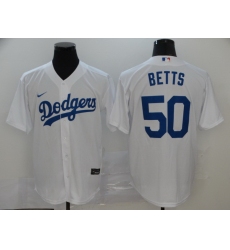 Dodgers 50 Mookie Betts White 2020 Nike Cool Base Jersey