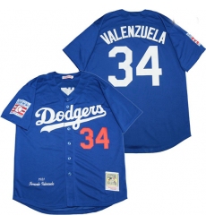 Los Angeles Dodgers 34 Fernando Valenzuela Royal 1981 Cooperstown Collection Jersey
