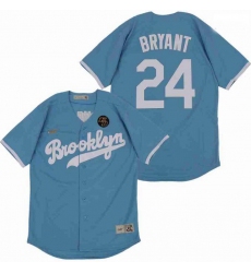 Men Brooklyn 24 Kobe Bryant Light Blue Cool Base Stitched MLB Jersey