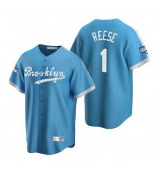 Men Brooklyn Los Angeles Dodgers 1 Pee Wee Reese Light Blue 2020 World Series Champions Cooperstown Collection Jersey