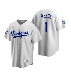 Men Brooklyn Los Angeles Dodgers 1 Pee Wee Reese White 2020 World Series Champions Jersey