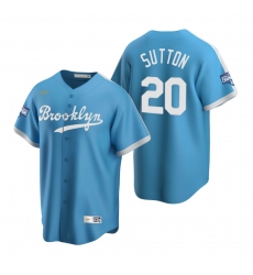 Men Brooklyn Los Angeles Dodgers 20 Don Sutton Light Blue 2020 World Series Champions Cooperstown Collection Jersey