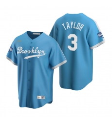 Men Brooklyn Los Angeles Dodgers 3 Chris Taylor Light Blue 2020 World Series Champions Cooperstown Collection Jersey