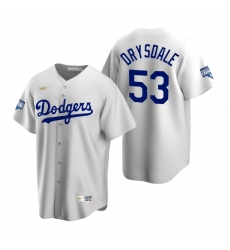 Men Brooklyn Los Angeles Dodgers 53 Don Drysdale White 2020 World Series Champions Cooperstown Collection Jersey