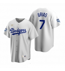 Men Brooklyn Los Angeles Dodgers 7 Julio Urias White 2020 World Series Champions Cooperstown Collection Jersey