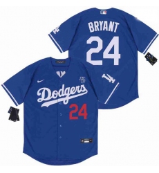 Men Dodgers 24 Kobe Bryant Blue Cool Base Stitched MLB Jersey