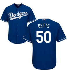 Men Dodgers #50 Mookie Betts Blue Cool Base Jersey