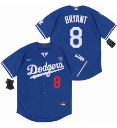 Men Dodgers 8 Kobe Bryant Blue Cool Base Stitched MLB Jersey