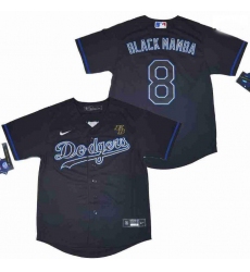 Men Dodgers 8 Kobe Bryant Name Black Mamba Cool Base Stitched MLB Jersey