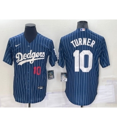 Men Los Angeles Dodgers 10 Justin Turner Navy Cool Base Stitched Baseball Jerseyy