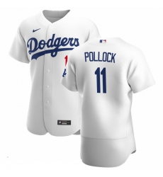 Men Los Angeles Dodgers 11 AJ Pollock Men Nike White Home 2020 Flex Base Player MLB Jersey