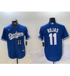 Men Los Angeles Dodgers 11 Miguel Rojas Royal Cool Base Stitched Baseball Jersey 5