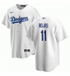 Men Los Angeles Dodgers 11 Miguel Rojas Vargas White Cool Base Stitched Baseball Jersey