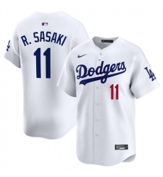 Men Los Angeles Dodgers 11 Roki Sasaki White 2025 Home Limited Stitched Baseball Jersey