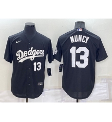 Men Los Angeles Dodgers 13 Max Muncy Black Cool Base Stitched Baseball Jerseyy