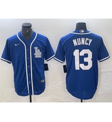 Men Los Angeles Dodgers 13 Max Muncy Blue Cool Base Stitched Baseball Jersey