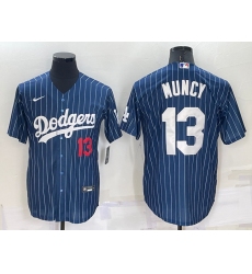 Men Los Angeles Dodgers 13 Max Muncy Navy Cool Base Stitched Baseball JerseyS
