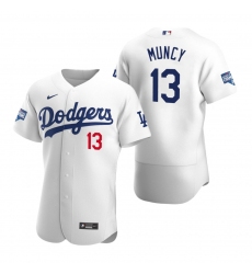 Men Los Angeles Dodgers 13 Max Muncy White 2020 World Series Champions Flex Base Jersey