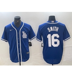 Men Los Angeles Dodgers 16 Will Smith Blue Cool Base Stitched Baseball Jersey