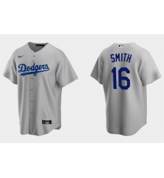 Men Los Angeles Dodgers 16 Will Smith Grey Cool Base Stitched Jersey