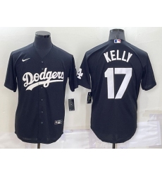Men Los Angeles Dodgers 17 Joe Kelly Black Cool Base Stitched Baseball Jersey