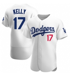 Men Los Angeles Dodgers 17 Joe Kelly White Flex Base Stitched Jersey