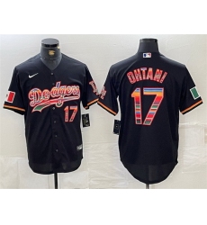 Men Los Angeles Dodgers 17 Shohei Ohtani Black Mexico Cool Base Stitched Baseball Jersey