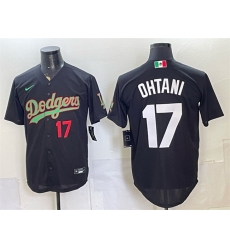 Men Los Angeles Dodgers  17 Shohei Ohtani Black Mexico Limited Stitched Baseball Jersey