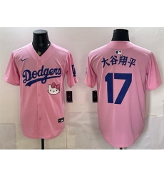 Men Los Angeles Dodgers  17 Shohei Ohtani Pink 2025 Hello Kitty Vapor Limited Stitched Baseball Jersey