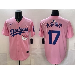 Men Los Angeles Dodgers  17 Shohei Ohtani Pink 2025 Hello Kitty Vapor Limited Stitched Baseball Jersey