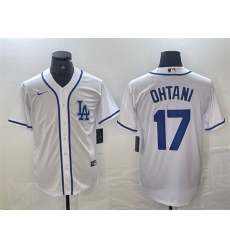 Men Los Angeles Dodgers 17 Shohei Ohtani White Cool Base Stitched Baseball Jersey