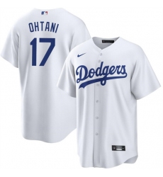 Men Los Angeles Dodgers 17 Shohei Ohtani White Cool Base Stitched Jersey