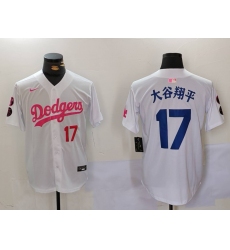 Men Los Angeles Dodgers 17  Shohei Ohtani White Pink Vin  26 Kobe Patch Stitched Baseball Jersey 2