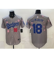 Men Los Angeles Dodgers 18 Yoshinobu Yamamoto Grey 2025 Tokyo Series Limited Stitched Baseball Jersey Men Los Angeles Dodgers 18 Yoshinobu Yamamoto Grey 2025 Tokyo Series Limited Stitched Baseball Jersey