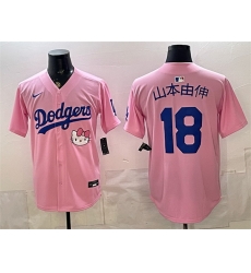 Men Los Angeles Dodgers 18 Yoshinobu Yamamoto Pink 2025 Hello Kitty Vapor Limited Stitched Baseball Jersey Men Los Angeles Dodgers 18 Yoshinobu Yamamoto Pink 2025 Hello Kitty Vapor Limited Stitched Baseball Jersey