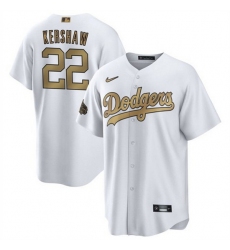 Men Los Angeles Dodgers 22 Clayton Kershaw 2022 All Star White Cool Base Stitched Baseball Jersey