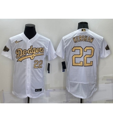 Men Los Angeles Dodgers 22 Clayton Kershaw 2022 All Star White Flex Base Stitched Baseball Jersey