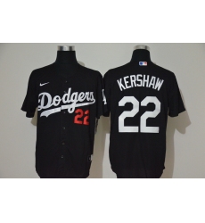 Men Los Angeles Dodgers 22 Clayton Kershaw Black Stitched MLB Cool Base Nike Jersey