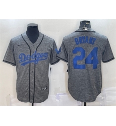 Men Los Angeles Dodgers 24 Kobe Bryant Grey Cool Base Stitched Jersey