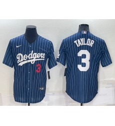 Men Los Angeles Dodgers 3 Chris Taylor Navy Cool Base Stitched Baseball Jersey