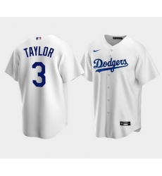 Men Los Angeles Dodgers 3 Chris Taylor White Cool Base Stitched Baseball Jersey
