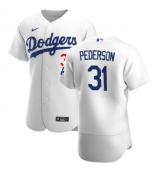 Men Los Angeles Dodgers 31 Joc Pederson Men Nike White Home 2020 Flex Base Player MLB Jersey