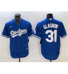 Men Los Angeles Dodgers 31 Tyler Glasnow Blue Cool Base Stitched Baseball Jersey