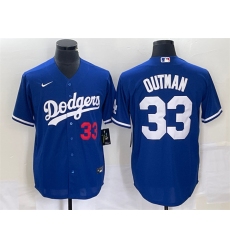 Men Los Angeles Dodgers 33 James Outman Royal Cool Base Stitched Baseball Jersey