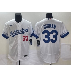 Men Los Angeles Dodgers 33 James Outman White City Connect Flex Base Stitched Baseball Jersey
