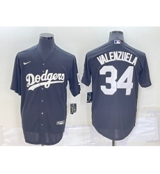Men Los Angeles Dodgers 34 Toro Valenzuela Black Cool Base Stitched Baseball Jerseyy